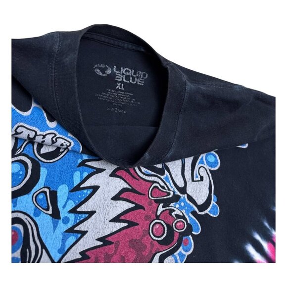 THE GRATEFUL DEAD Tie Dye Liquid Blue Skull Vintage Y2K Band Rock T Shirt Men XL - Picture 4 of 5